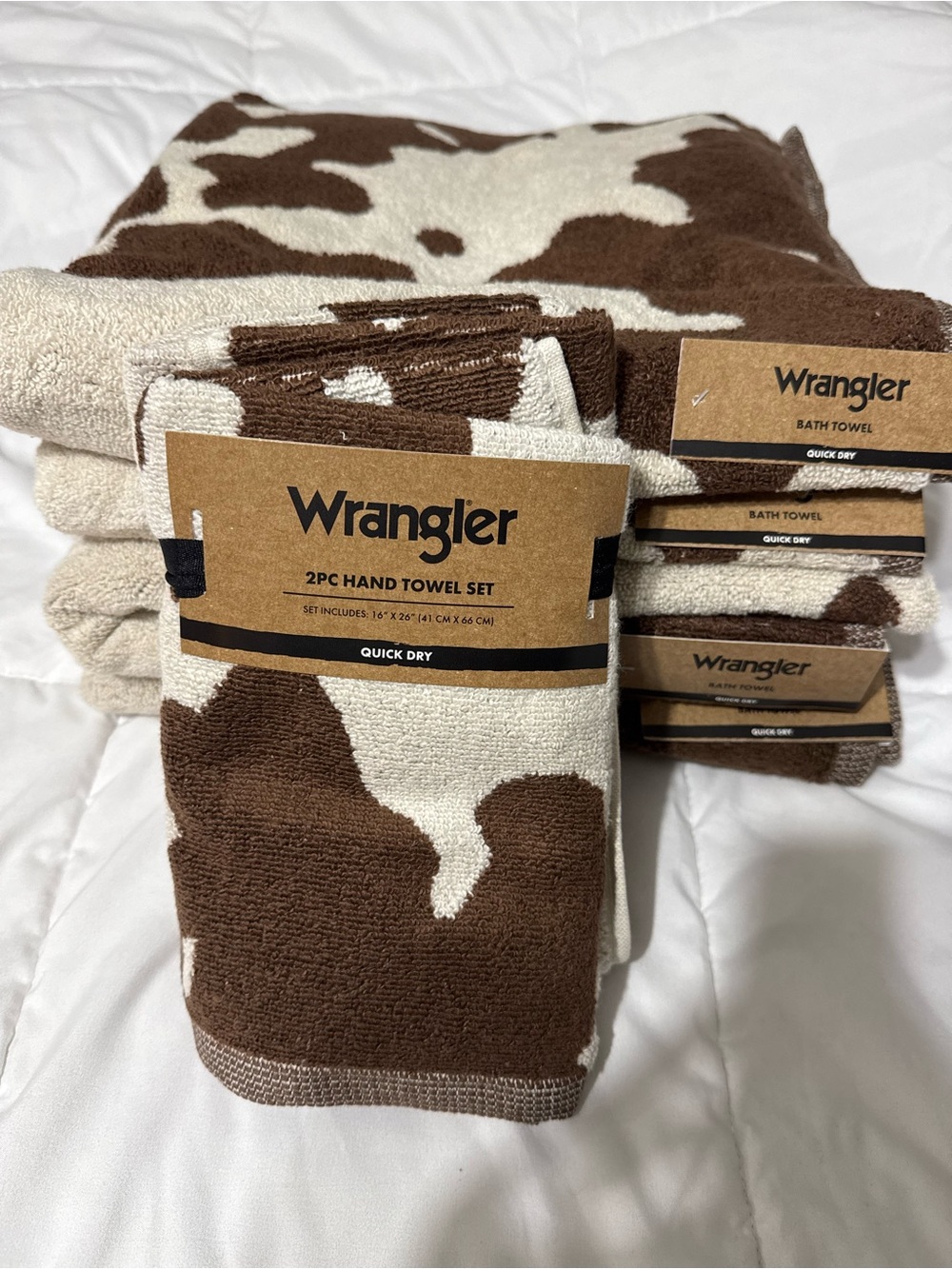 Wrangler Cow Print Towels & Hand Towels Bundle